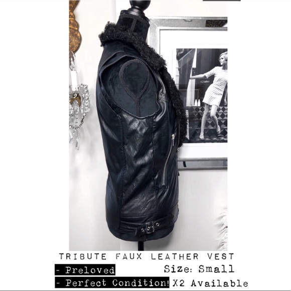 GOLDIE LONDON - TRIBUTE FAUX LEATHER BIKER VEST - Picture 5 of 8